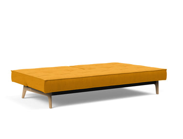 Splitback Eik sovesofa i 507 Elegance Burned Curry, slået ud til seng