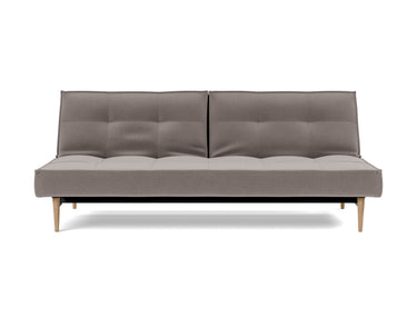 Splitback Styletto Light Wood sovesofa i 418 Esina Truffle, set forfra