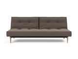 Splitback Styletto Light Wood sovesofa i 530 Bouclé Taupe, set forfra