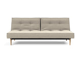 Splitback Styletto Light Wood sovesofa i 539 Bouclé Beige, set forfra