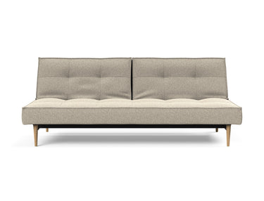 Splitback Styletto Light Wood sovesofa i 539 Bouclé Beige, set forfra