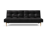 Splitback Styletto Light Wood sovesofa i 550 Faunal Black, set forfra