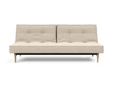 Splitback Styletto Light Wood sovesofa i 586 Phobos Latte, set forfra