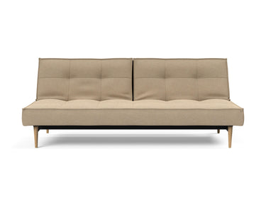 Splitback Styletto Light Wood sovesofa i 587 Phobos Mocha, set forfra