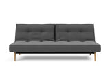 Splitback Styletto Light Wood sovesofa i 852 Mahoga Seal Grey, set forfra