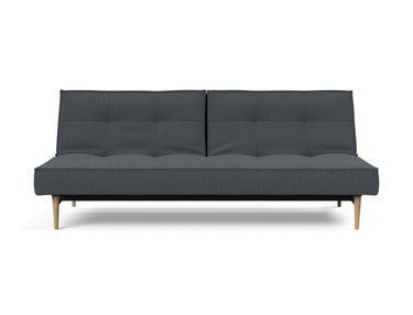 Splitback Styletto Light Wood sovesofa i 894 Mozart Grey Bronze, set forfra