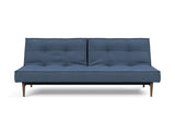 Splitback Styletto Dark Wood sovesofa i 302 Weda Blue, set forfra