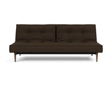 Splitback Styletto Dark Wood sovesofa i 358 Taura Chocco, set forfra