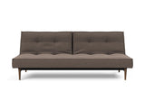 Splitback Styletto Dark Wood sovesofa i 530 Bouclé Taupe, set forfra