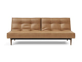 Splitback Styletto Dark Wood sovesofa i 551 Faunal Brown, set forfra