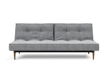 Splitback Styletto Dark Wood sovesofa i 565 Twist Granite, set forfra