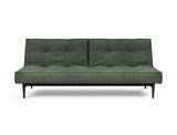 Splitback Styletto Black Wood sovesofa i 281 Avella Pine Green, set forfra