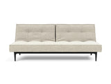 Splitback Styletto Black Wood sovesofa i 357 Taura Off White, set forfra