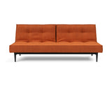 Splitback Styletto Black Wood sovesofa i 412 Esina Rust, set forfra