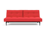 Splitback Styletto Black Wood sovesofa i 511 Elegance Red, set forfra