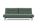 Splitback Styletto Black Wood sovesofa i 518 Elegance Green, set forfra