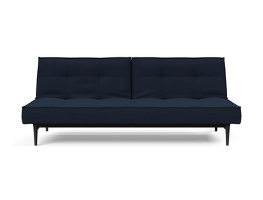 Splitback Styletto Black Wood sovesofa i 528 Mixed Dance Blue, set forfra