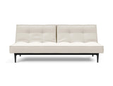 Splitback Styletto Black Wood sovesofa i 531 Bouclé Off White, set forfra
