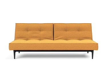 Splitback Styletto Black Wood sovesofa i 536 Bouclé Ochre, set forfra