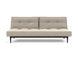 Splitback Styletto Black Wood sovesofa i 539 Bouclé Beige, set forfra
