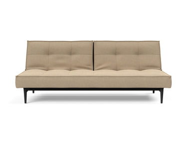 Splitback Styletto Black Wood sovesofa i 587 Phobos Mocha, set forfra