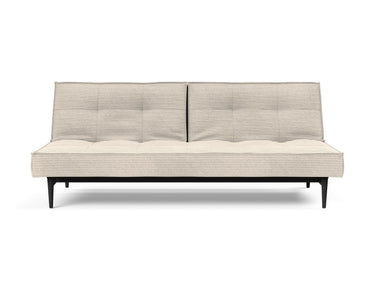 Splitback Styletto Black Wood sovesofa i 594 Corduroy Ivory, set forfra