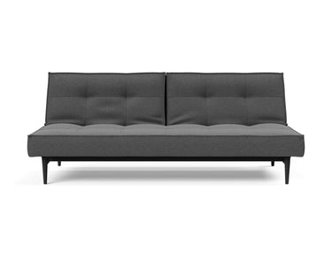 Splitback Styletto Black Wood sovesofa i 852 Mahoga Seal Grey, set forfra