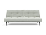Splitback Styletto Black Wood sovesofa i 888 Mozart Slate Brown, set forfra