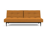 Splitback Styletto Black Wood sovesofa i 893 Mozart Masala, set forfra