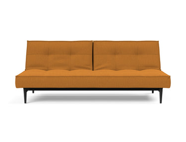 Splitback Styletto Black Wood sovesofa i 893 Mozart Masala, set forfra