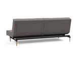 Splitback Styletto Light Wood sovesofa i 521 Mixed Dance Grey, set skråt bagfra