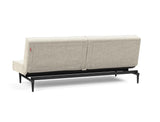 Splitback Styletto Black Wood sovesofa i 357 Taura Off White, set skråt bagfra