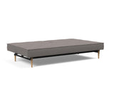 Splitback Styletto Light Wood sovesofa i 521 Mixed Dance Grey, slået ud til seng