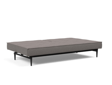 Splitback Styletto Black Wood sovesofa i 521 Mixed Dance Grey, slået ud til seng