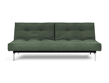 Splitback Chrome sovesofa i 281 Avella Pine Green, set forfra