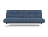 Splitback Chrome sovesofa i 302 Weda Blue, set forfra