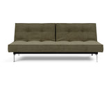 Splitback Chrome sovesofa i 316 Cordufine Pine Green, set forfra