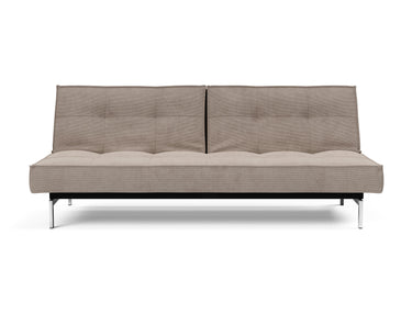 Splitback Chrome sovesofa i 318 Cordufine Beige, set forfra