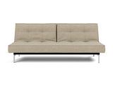 Splitback Chrome sovesofa i 356 Taura Sand, set forfra