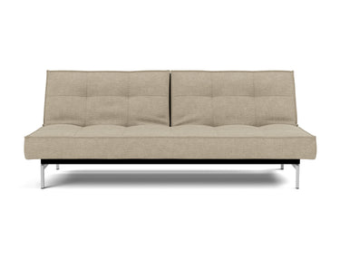 Splitback Chrome sovesofa i 356 Taura Sand, set forfra