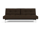 Splitback Chrome sovesofa i 358 Taura Chocco, set forfra
