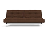 Splitback Chrome sovesofa i 359 Taura Cappuccino, set forfra