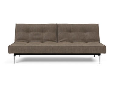 Splitback Chrome sovesofa i 411 Esina Cedar Brown, set forfra