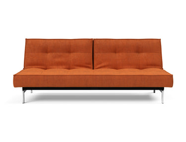 Splitback Chrome sovesofa i 412 Esina Rust, set forfra