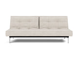 Splitback Chrome sovesofa i 470 Yuveno Natural, set forfra
