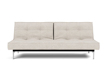 Splitback Chrome sovesofa i 470 Yuveno Natural, set forfra