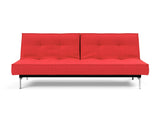 Splitback Chrome sovesofa i 511 Elegance Red, set forfra