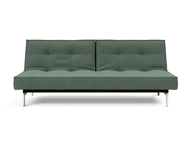 Splitback Chrome sovesofa i 518 Elegance Green, set forfra