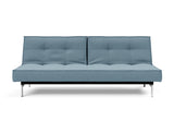 Splitback Chrome sovesofa i 525 Mixed Dance Light Blue, set forfra