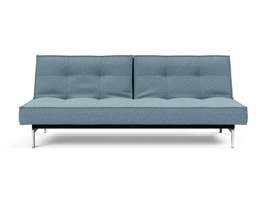 Splitback Chrome sovesofa i 525 Mixed Dance Light Blue, set forfra